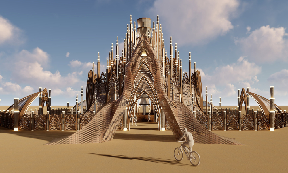 Revelan diseño del templo Burning Man 2024