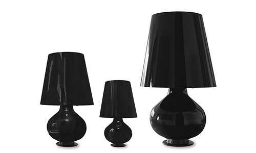 Lámpara de mesa Fontana, tres tamaños color negro