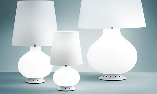 Lámpara de mesa Fontana, tres tamaños color blanco