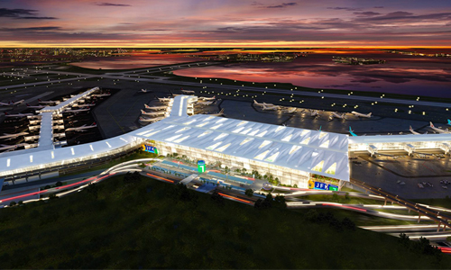 Render del plan para la renovación del Aeropuerto JFK en Queens