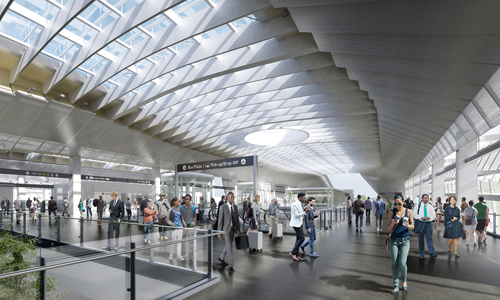 Render Airport Metro Connector  de Los Ángeles diseñado por Grimshaw Architects y Gruen Associates