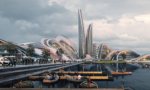 Render de la nueva ciudad inteligente en Moscú by Zaha Hadid Architects y Pride Architects