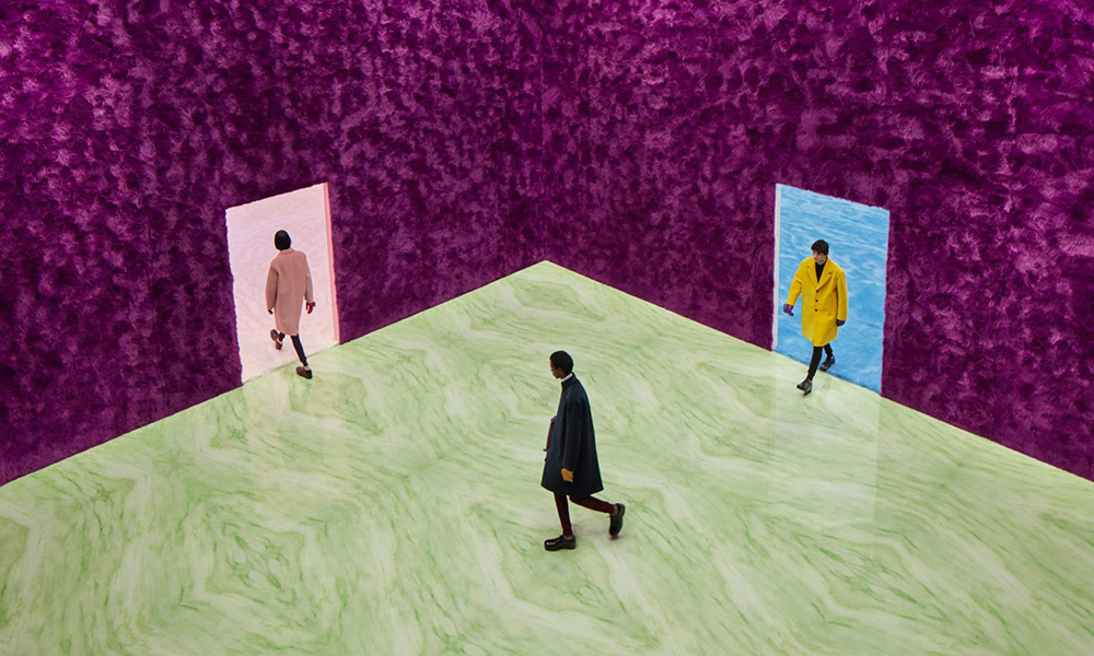 Rem Koolhaas y AMO: Habitaciones geométricas para el menswear show de Prada