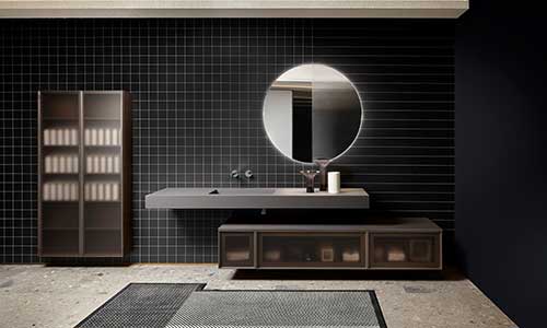 El blanco y negro protagonizan el renovado showroom de Antonio Lupi en Milán .